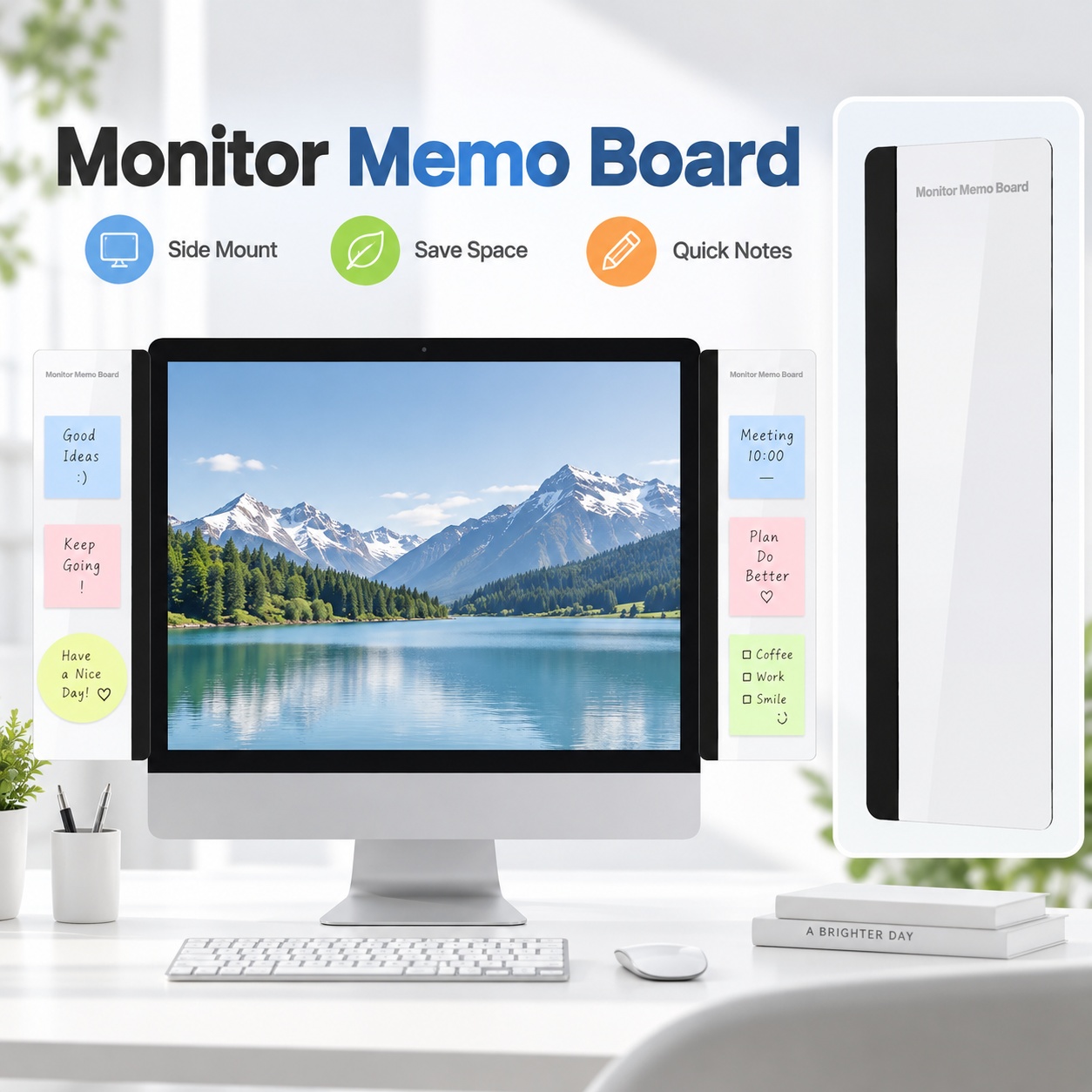 Document Holder Monitor - Papan Memo Monitor dengan Klip, Penyangga