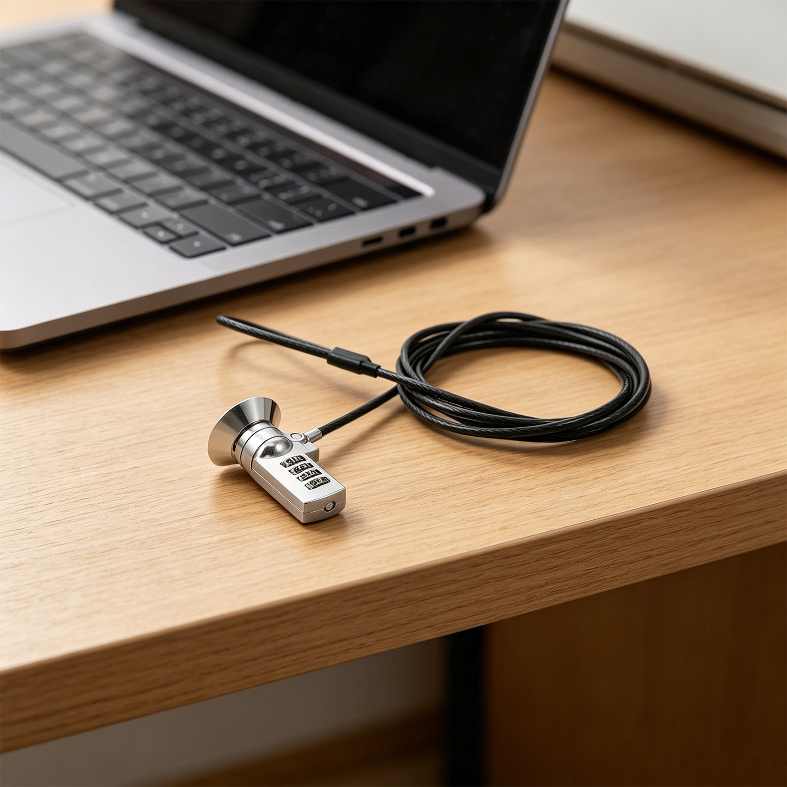 Cable Lock Laptop - 1 Set Kunci Laptop Kombinasi 4