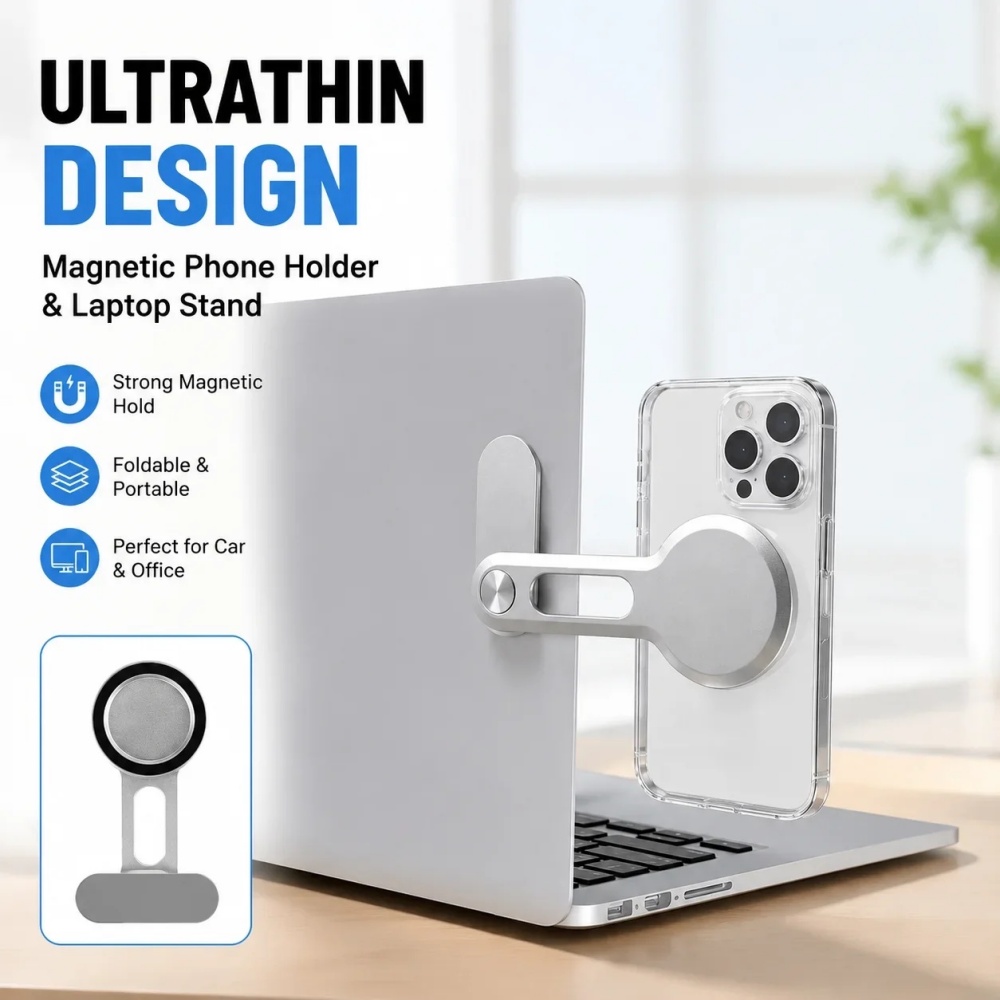 Document Holder Monitor - Penyangga Ponsel Magnetik untuk Laptop, Dudukan