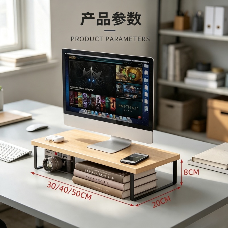 Document Holder Monitor - Penyangga Monitor Desktop yang Ditinggikan, Penyimpanan