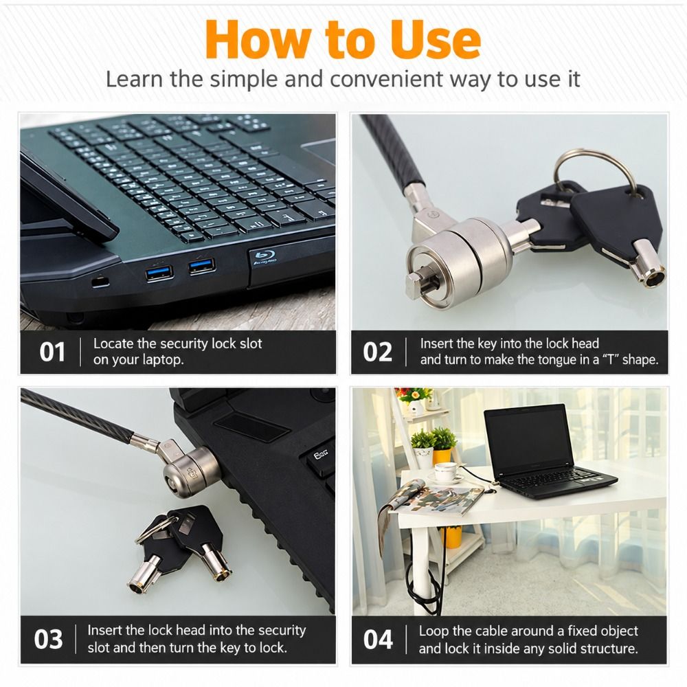 Kabel Pengaman Laptop dengan K - Cable Lock Laptop ulasan dan harga