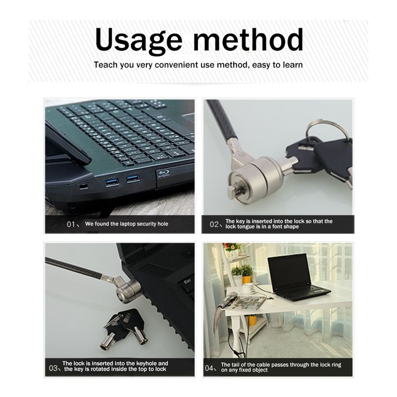 Kunci Laptop Superior, Kunci L - Cable Lock Laptop ulasan dan harga